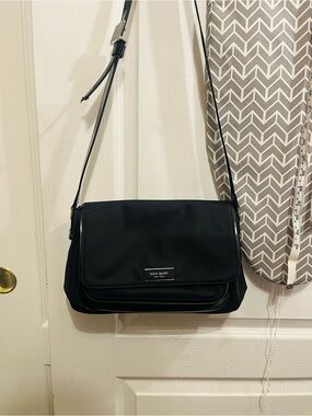 Kate Spade New York Black Nylon Messenger Crossbody Bag